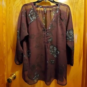 Maurices sheer burgundy top